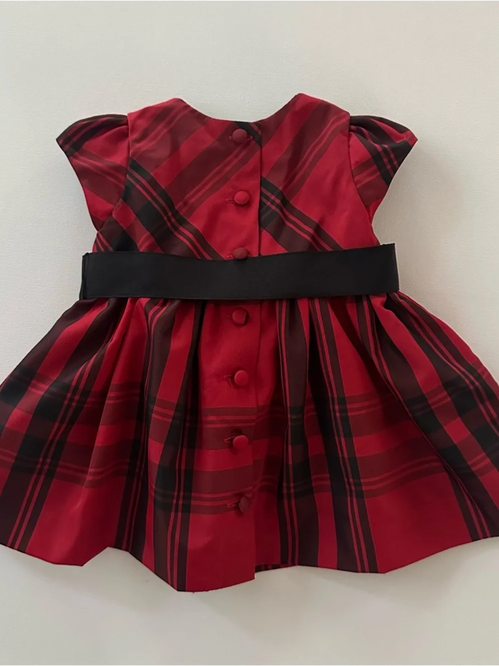 Ralph Lauren 3 Months Baby Girl Red Black Plaid Holiday Dress Christmas